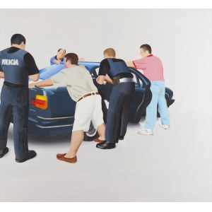 Marcin Maciejowski (b. 1974, Babice near Kraków), Six People with a Car, 2002
