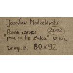 Jarosław Modzelewski (ur. 1955, Warszawa), Pani czesze psa na tle żuka (szkic), 2002