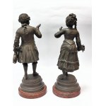 Due statuette: “Mozart di Bruchon” e “Bouquetière di Bruchon”