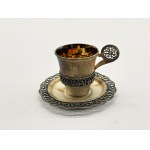Delicate silver-plated cup and saucer set, "Master Jeweler," set