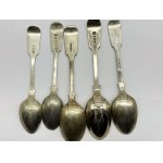 5 silver-plated teaspoons in a similar style