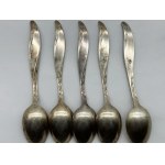 5 silver-plated Hefra MET-60 teaspoons