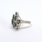 Anello grande in argento con quarzi fumé naturali