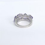 Silver ring with natural amethysts