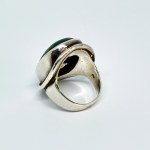 Large Silver Ring with Moss Agate