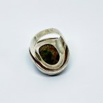 Large Silver Ring with Moss Agate