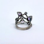 Silver ring with natural amethysts