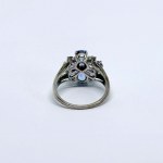 Silver ring with natural tanzanites