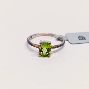 Silver ring with natural peridot