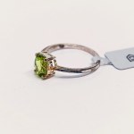 Silver ring with natural peridot