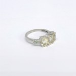 Silver ring with natural peridots and prasiolites