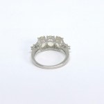 Silver ring with natural peridots and prasiolites