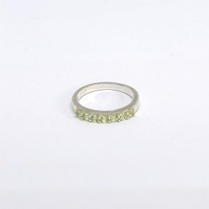 Silver ring with green sapphires (?)