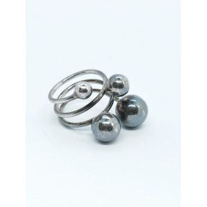 Anello con sfere, argento 925