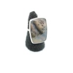 Vintage silver ring with dendritic agate