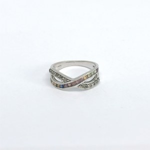 Silver ring with natural prasiolites, rubies, sapphires, citrines, and other gemstones