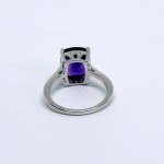 Silver ring with a large natural amethyst