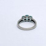 Silver ring with natural aquamarines and white sapphires