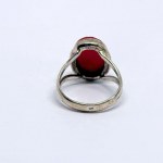 Silver Ring with a Large Cabochon Ruby