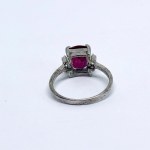 Silver Ring with a Natural Ruby and White Sapphires