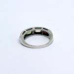 Silver ring with natural peridot, citrine, amethyst, and garnet