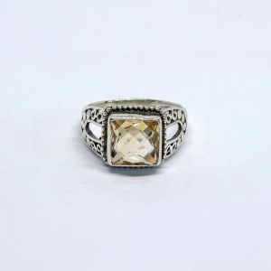 Silver ring with a natural citrine