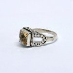 Silver ring with a natural citrine