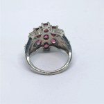 Silver ring with natural garnets and white sapphires