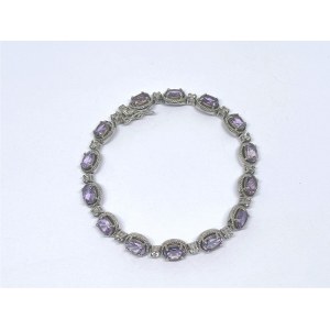 Silver Bracelet with Amethysts and White Topazes