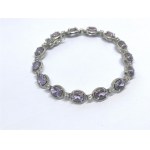 Silver Bracelet with Amethysts and White Topazes