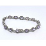 Silver Bracelet with Amethysts and White Topazes