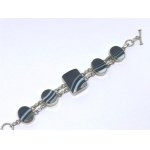 Silver Bracelet with Black Agate