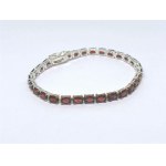 Silver bracelet with natural garnets