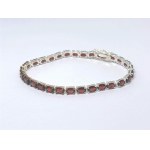 Silver bracelet with natural garnets