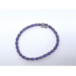 Silver bracelet with natural amethysts