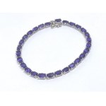 Silver bracelet with natural amethysts