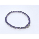 Silver bracelet with natural amethysts