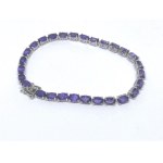 Silver bracelet with natural amethysts