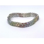 Silver Bracelet with Garnets, Amethysts, Topazes, Citrine, and Peridots