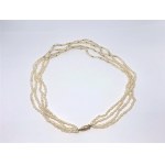 Quadruple freshwater pearl necklace in gold