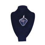 Handcrafted pendant with quartz druse and onyx, 925 silver, after 1986