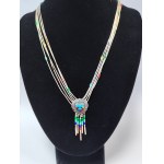 Silver Navajo necklace with enamel
