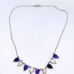 Silver necklace with natural amethysts and moonstones
