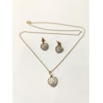 375/9K Gold Heart-Shaped Set with 0.24 Ct Diamonds (3x0.08 Ct)