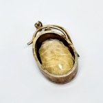 Large silver pendant with smoky quartz