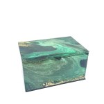 A small green decorative box