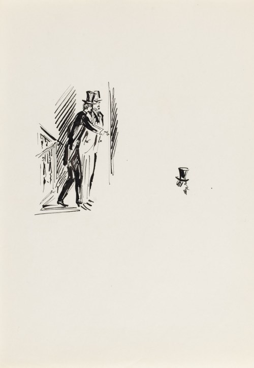 Antoni Uniechowski (1903 Wilno - 1976 Warszawa), Rzecki z Wokulskim (projekt winiety do 