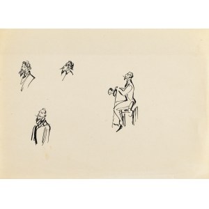 Antoni Uniechowski (1903 Vilnius – 1976 Warsaw), Sketch of a seated figure of Ignacy Rzecki (sketch for the vignette for Bolesław Prus’s *Lalka*)