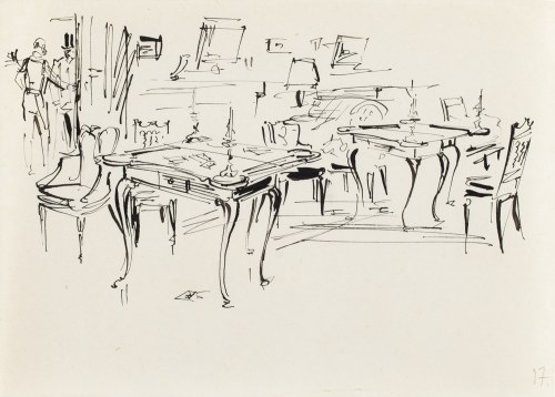 Antoni Uniechowski (1903 Wilno - 1976 Warszawa), Mieszkanie barona Krzeszowskiego (projekt winiety do 