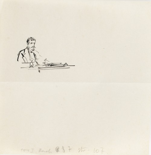 Antoni Uniechowski (1903 Wilno - 1976 Warszawa), Piszący mężczyzna (projekt winiety do 